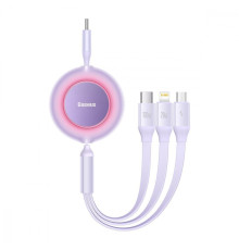 Кабель Baseus Bright Mirror 2 Series 3-in-1 (Micro USB+Lightning+Type-C) 100W (1.1m) purple