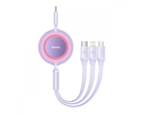 Кабель Baseus Bright Mirror 2 Series 3-in-1 (Micro USB+Lightning+Type-C) 100W (1.1m) purple