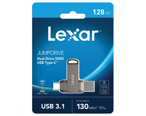 Накопичувач OTG LEXAR JumpDrive D400 USB to Type-C (USB 3.1) 128GB