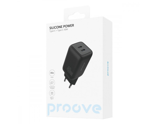 МЗП Proove Silicone Power 40W (Type-C + Type-C) black