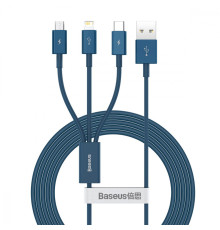 Кабель Baseus Superior Series Fast Charging 3-in-1 (Micro USB+Lightning+Type-C) 3.5A (1.5m) blue