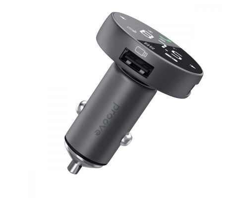 АЗП Proove FM Launcher Sound Sync 30W (PD+QC3.0) Type-C+USB gray 2001001422257 6900111430922