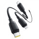 Кабель Baseus Silky One-for-Three Fast Charging USB to Micro USB+Lightning+Type-C 100W 1.5m black 2003000230970 6932172684679