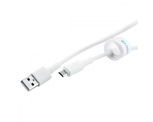 Кабель Proove Small Silicone Micro USB 2.4A (1m) white