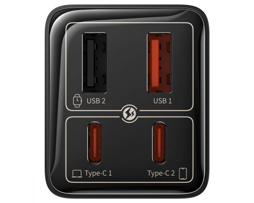 МЗП Baseus GaN6 Pro Fast Charger 2 Type-C + 2 USB 65W black 2001001934583 6932172644444