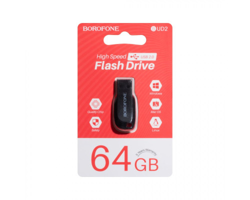 USB флеш-накопичувач Borofone BUD2 USB 2.0 64GB Колір Чорний 6931474714862