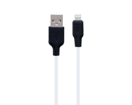 Кабель USB Hoco X21 Plus Silicone Lightning Колір Чорно-Білий 6931474711816