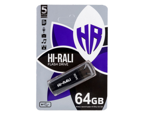 USB флеш-накопичувач Hi-Rali Stark 64gb Колір Чорний