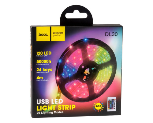 LED Стрічка Hoco DL30 4м 5050 Колір Чорний