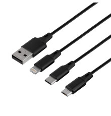 Кабель USB Remax RC-189 Gition 3 in 1 3.1A Колір Чорний 6954851241973