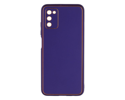Чохол Leather Gold with Frame without Logo для Samsung A03s 4G Колір 9, Purple