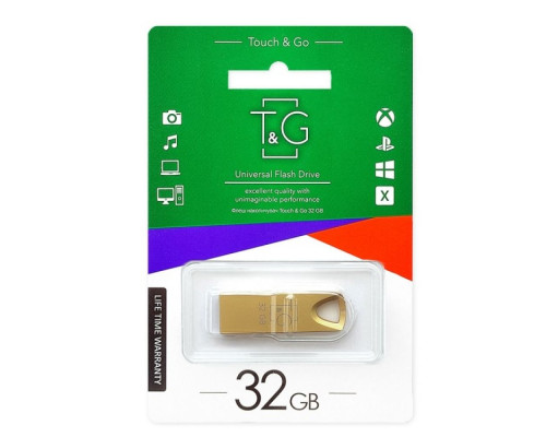 USB флеш-накопичувач T&G 32gb Metal 117 Колір Золотий
