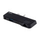 Хаб Baseus USB 3.0 / Type-C / RJ45 / AUX CAHUB-FG М'ята упаковка Колір Чорний, 01