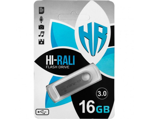 USB флеш-накопичувач 3.0 Hi-Rali Shuttle 16gb Колір Сталевий