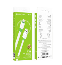 Кабель USB Borofone BX89 Union Lightning 2.4A Колір Біло-зелений