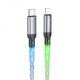 Кабель USB Hoco U112 Shine Type-C to Lightning LED Колір Сiрий