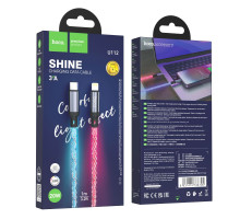 Кабель USB Hoco U112 Shine PD20W Type-C to Lightning LED Колір Сiрий