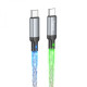 Кабель USB Hoco U112 Shine 60W ype-C to Type-C LED Колір Сiрий