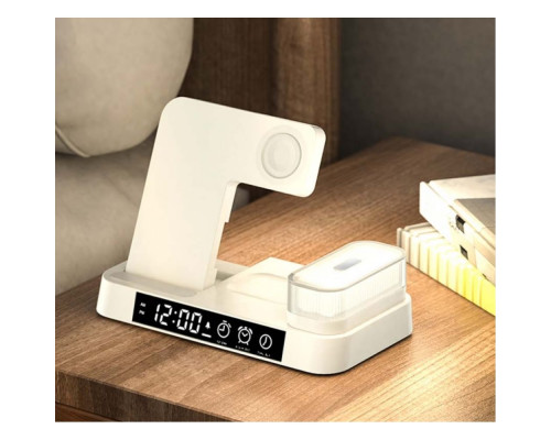 Бездротовий Зарядний Пристрій JJT-A37 5in1+Lamp/Alarm Clock 30W IP version Колір Чорний 2020000370932 ma31874_2908555