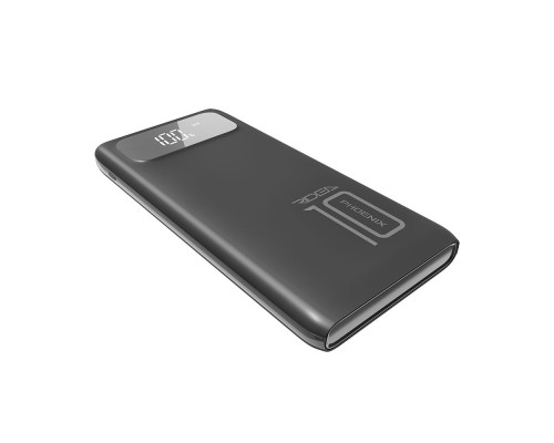 Універсальна Мобільна Батарея Power Bank Ridea RP-D10L Phoenix10 10W digital display + lamp 10000 mAh Колір Чорний 6902013340453