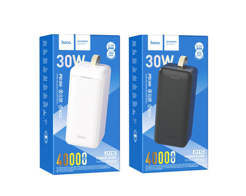 Універсальна Мобільна Батарея Power Bank Hoco J111C PD30W Smart charge 40000 mAh Колір Бiлий 6931474795816