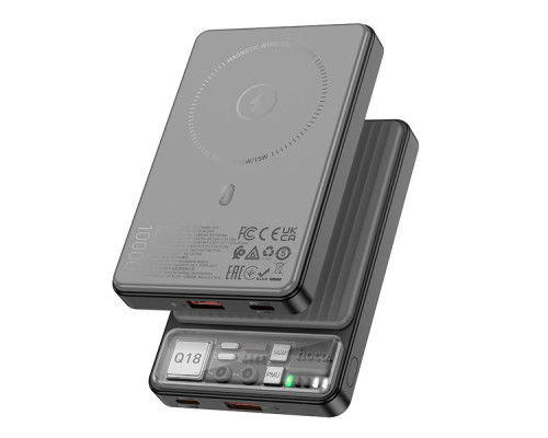 Універсальна Мобільна Батарея Power Bank Hoco Q18 Tourer 22.5W with magnetic 10000mAh Колір Молочно бiлий 6942007605199