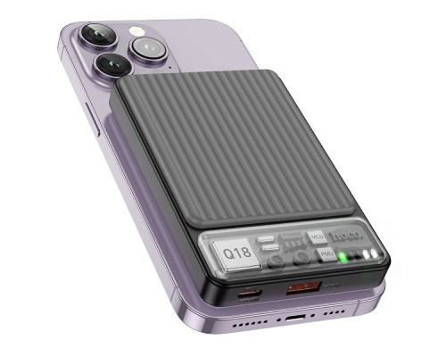Універсальна Мобільна Батарея Power Bank Hoco Q18 Tourer 22.5W with magnetic 10000mAh Колір Молочно бiлий 6942007605199