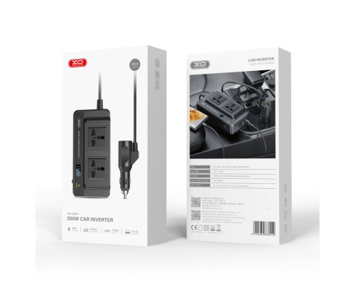 Автомобильный инвертор XO CZ011 200W М'ята упаковка Колір Чёрный 2020000390442 ma34457_3340970