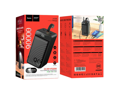 Універсальна Мобільна Батарея Power Bank Hoco J123D Element 22.5W+PD20W with digital display 90000 mAh Колір Чорний 6942007612104 ma35155_3345055