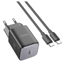 Мережевий Зарядний Пристрій Hoco N43 1USB-C PD/QC 30W GAN Type-C to Type-C Колір Чорний 6942007620246