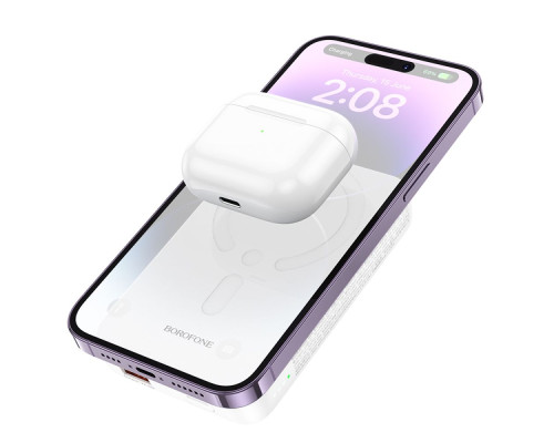 Універсальна Мобільна Батарея Power Bank Borofone BJ47 Quick PD20W magnetic wireless fast charging 10000mAh Колір Бiлий 6941991109690