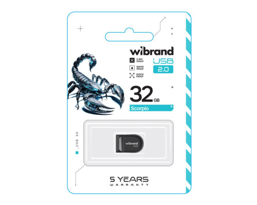 USB флеш-накопичувач Wibrand 32gb Scorpio Колір Чорний 4820124241549