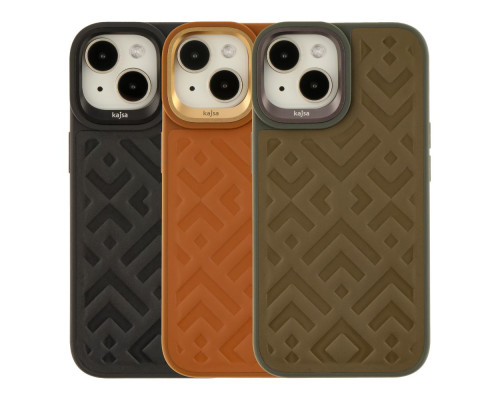 Чохол Kajsa Briquette Collection Rhombus для iPhone 15 Колір Brown 4894505170254