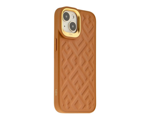 Чохол Kajsa Briquette Collection Rhombus для iPhone 15 Колір Brown 4894505170254