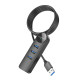 Хаб USB Borofone DH5 4-in-1 (USB to USB3.0*4)(L=0.2M) Колір Чорний 6941991104190