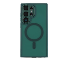 Чохол TPU+PC Magnetic Matte Camera Lens with Magsafe для Samsung Galaxy S25 Ultra 5G (S938) Dark Green ma37136_3610471 2020000470328