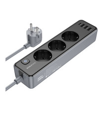 Мережевий Подовжувач Borofone BAC8 (1C3A)(EU)(L=2M) Колір Чорний 6941991116636 ma35772_3605170