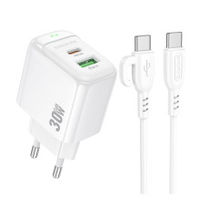 Мережевий Зарядний Пристрій Borofone BAS45A 1USB-C/1USB PD/QC 30W+Type-C to Lightning Колір Бiлий 6941991113888 ma35141_3345034