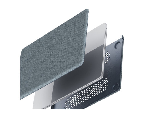 Накладка PC+Fabric AMO-TRI for MacBook Air 15" 2025/2024/2023 (M4/M3 A3114/M2 A2941) Колір Navy 2020000472537 ma36650_3608799