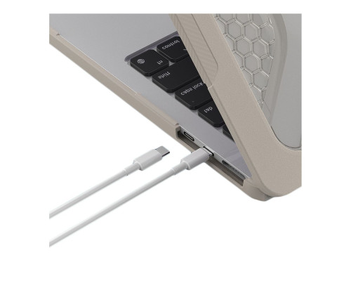 Накладка TPU+PC Hex Shield for MacBook Air 13" 2025/2024/2022 (M4 A3240/M2 A2681/M3 A3113) Колір Stone 2020000472933 ma36656_3608822