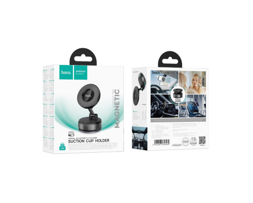 Автотримач Hoco H86 Magnetic/Vacuum Колір Чорний 6942007658560 ma37830_3664863