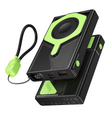 Універсальна Мобільна Батарея Power Bank Hoco DB83 22.5W+PD20W magnetic, with watch charging, cable 10000mAh Колір Чорниий/Зелений 6942007650120 ma37059_3610152