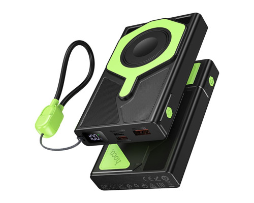 Універсальна Мобільна Батарея Power Bank Hoco DB83 22.5W+PD20W magnetic, with watch charging, cable 10000mAh Колір Чорниий/Зелений 6942007650120 ma37059_3610152