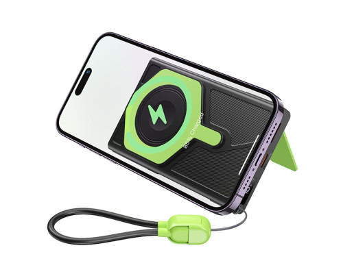 Універсальна Мобільна Батарея Power Bank Hoco DB83 22.5W+PD20W magnetic, with watch charging, cable 10000mAh Колір Чорниий/Зелений 6942007650120 ma37059_3610152