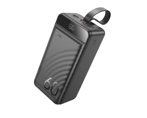 Універсальна Мобільна Батарея Power Bank Hoco J123C Element 22.5W+PD20W with digital display 60000 mAh М'ята упаковка Колір Чорний ma39110_3869931
