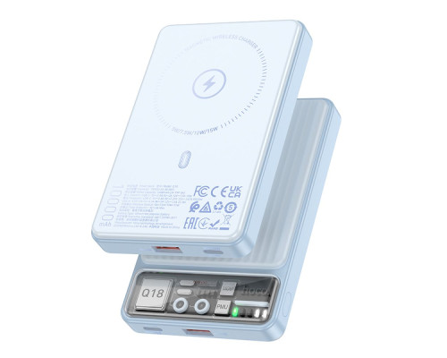 Універсальна Мобільна Батарея Power Bank Hoco Q18 Tourer 22.5W with magnetic 10000mAh Колір Молочно бiлий 6942007605199