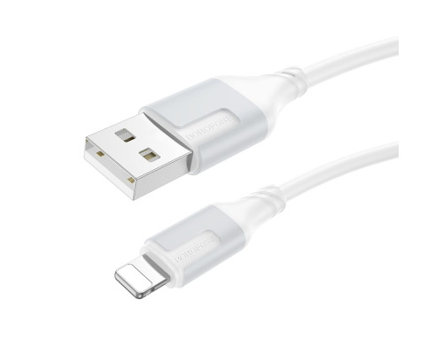 Кабель USB Borofone BX101 Creator Lightning 2.4A Колір Бiлий 6941991108242