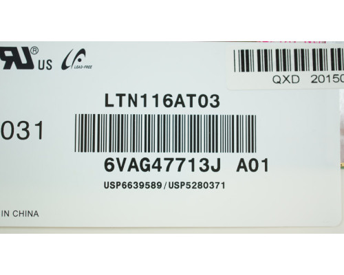 Матриця 11.6 LTN116AT03 (1366*768, 40pin, LED, NORMAL, глянцева, роз'єм праворуч знизу) для ноутбука (renew) NBB-47894