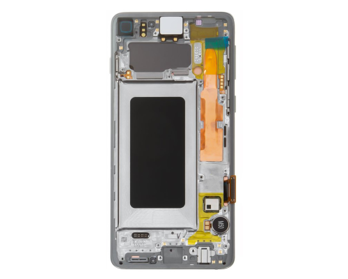 Дисплей Samsung G973 Galaxy S10 з сенсором та рамкою white (Original) PLS-00-00026526