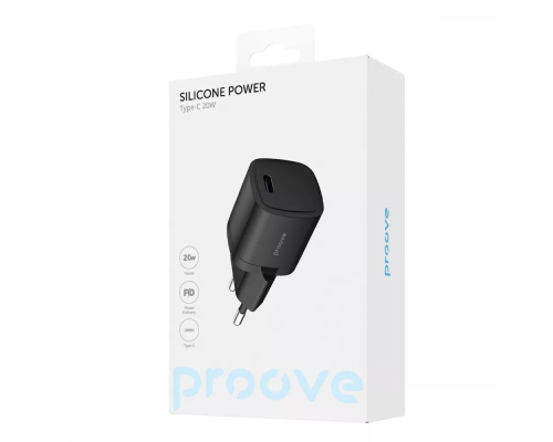 Зарядний пристрій Proove Silicone Power 20W Type-C black PLS-00-00129517